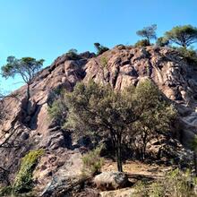 Cim rocós del Turó del Vent, al nord del castell de Farners