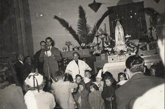 Memòria en ruta al Catllar – Parlaments de rebuda a l'església, 1952