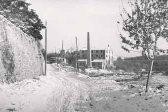 Memòria en ruta al Catllar – El camí de la Fàbrica i el riu, nevats, 1962